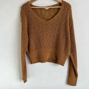 Billabong women's mustard yellow knit sweater, size M